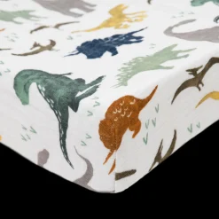 Cotton Muslin Changing Pad Cover - Dino Friends