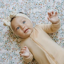 Cotton Muslin Changing Pad Cover - Pressed Petals