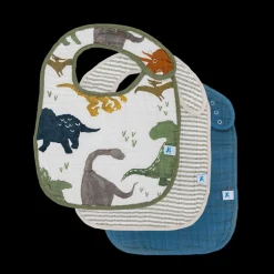 Cotton Muslin Classic Bib 3 Pack - Dino Friends 2