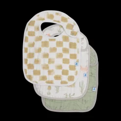 Cotton Muslin Classic Bib 3 Pack - Adobe Checker