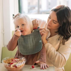 Cotton Muslin Classic Bib 3 Pack - Georgia Peach