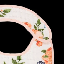 Cotton Muslin Classic Bib 3 Pack - Watercolor Roses