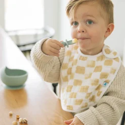 Cotton Muslin Classic Bib 3 Pack - Adobe Checker