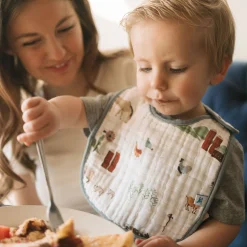 Cotton Muslin Classic Bib 3 Pack - Farmyard