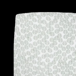 Cotton Muslin Crib Sheet - Leaf Motif