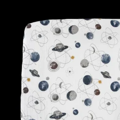 Cotton Muslin Crib Sheet - Planetary