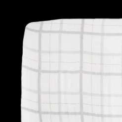Cotton Muslin Crib Sheet - Grey Plaid