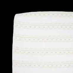 Cotton Muslin Crib Sheet - Gold Diamond-stripe