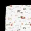 Cotton Muslin Crib Sheet - Farmyard