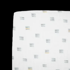 Cotton Muslin Crib Sheet - Blue Stacks