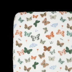 Cotton Muslin Crib Sheet - Butterflies