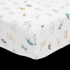 Cotton Muslin Crib Sheet - Animal Crowd