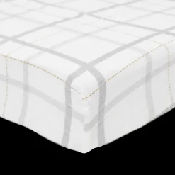 Cotton Muslin Crib Sheet - Grey Plaid