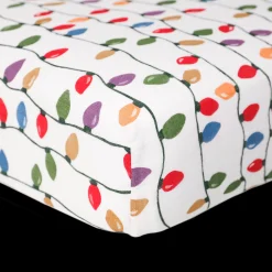 Cotton Muslin Crib Sheet - Christmas Bulbs