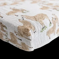 Cotton Muslin Crib Sheet - Llama Llama