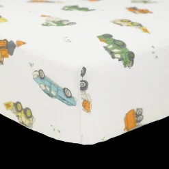Cotton Muslin Crib Sheet - Work Trucks