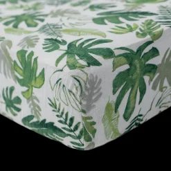 Cotton Muslin Crib Sheet - Tropical Leaf