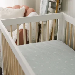 Cotton Muslin Crib Sheet - Blue Rainbow