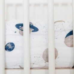 Cotton Muslin Crib Sheet - Planetary