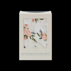 Cotton Muslin Crib Sheet - Watercolor Roses