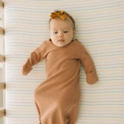 Cotton Muslin Crib Sheet - Unicorn Stripe