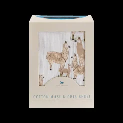 Cotton Muslin Crib Sheet - Llama Llama
