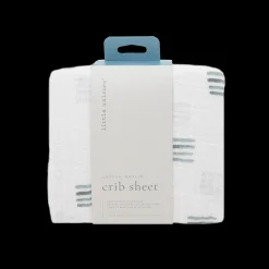 Cotton Muslin Crib Sheet - Blue Stacks