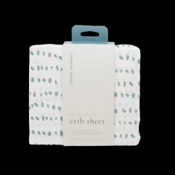 Cotton Muslin Crib Sheet - Stone Stripe