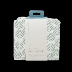 Cotton Muslin Crib Sheet - Leaf Motif