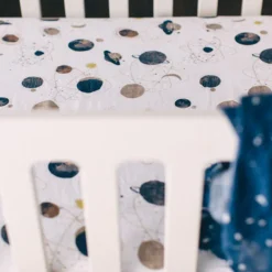 Cotton Muslin Crib Sheet - Planetary