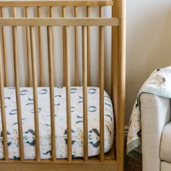 Cotton Muslin Crib Sheet - Peacock