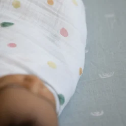 Cotton Muslin Crib Sheet - Blue Rainbow