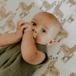 Cotton Muslin Crib Sheet - Llama Llama