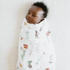 Cotton Muslin Crib Sheet - Tan Gingham