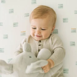 Cotton Muslin Crib Sheet - Blue Stacks
