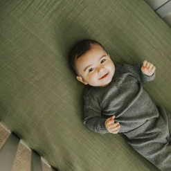 Cotton Muslin Crib Sheet - Fern