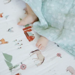 Cotton Muslin Crib Sheet - Farmyard