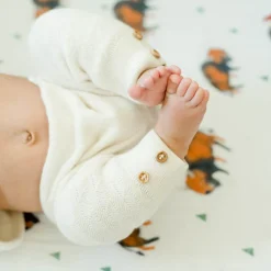 Cotton Muslin Crib Sheet - Bison