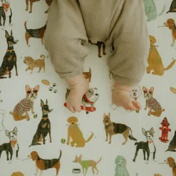 Cotton Muslin Crib Sheet - Woof