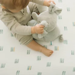 Cotton Muslin Crib Sheet - Blue Stacks