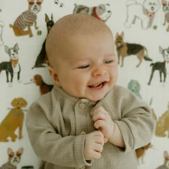 Cotton Muslin Crib Sheet - Woof