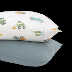 Cotton Muslin Pillowcase 2 Pack - Work Trucks
