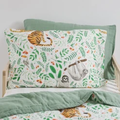 Cotton Muslin Pillowcase 2 Pack - Mighty Jungle