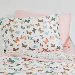 Cotton Muslin Pillowcase 2 Pack - Butterflies