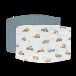 Cotton Muslin Pillowcase 2 Pack - Work Trucks