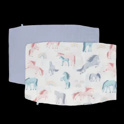 Cotton Muslin Pillowcase 2 Pack - Unicorns