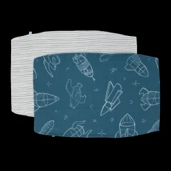 Cotton Muslin Pillowcase 2 Pack - Blast Off