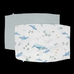 Cotton Muslin Pillowcase 2 Pack - Whales