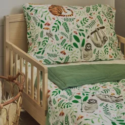 Cotton Muslin Pillowcase 2 Pack - Mighty Jungle