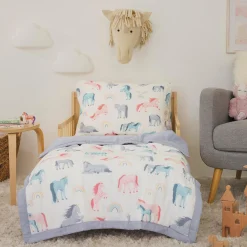 Cotton Muslin Pillowcase 2 Pack - Unicorns